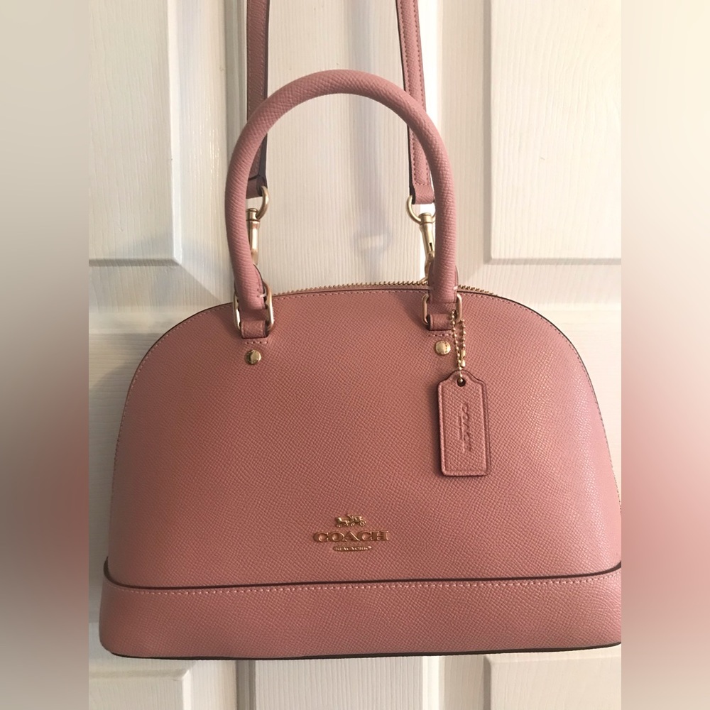 Pink Coach Bag l Pink Leather Mini Sierra Cross-Grain Bag